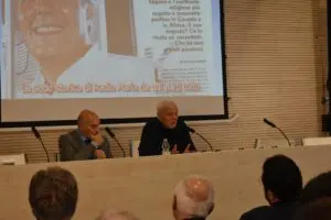 Padre Livio e il Presidente Vittorio Viccardi - IX CONVEGNO MONDIALE DI RADIO MARIA- Erba - 131024 (32)
