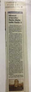 130 Miracoli d'ascolto Radio Maria batte Radio 3