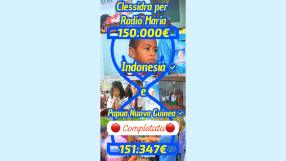 Clessidra Missionaria per Radio Maria Indonesia e Papua Nuova Guinea